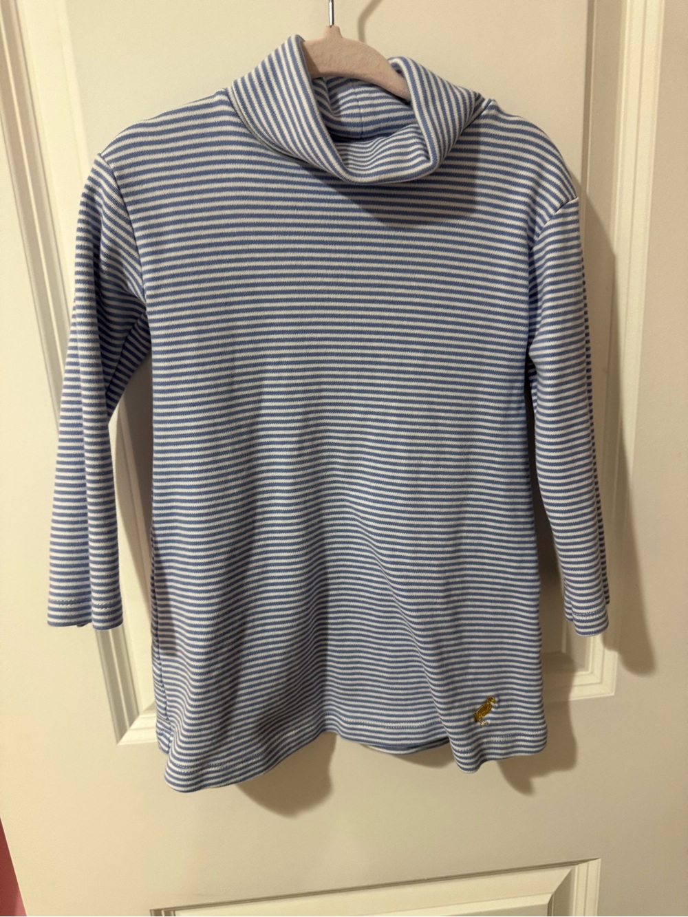 💙 The Beaufort Bonnet Company Blue & White Striped Turtleneck Dress Boutique Gi